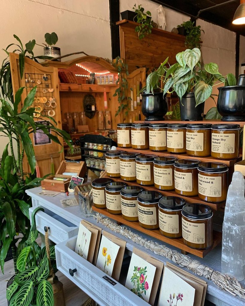 balanced root apothocary shelf display